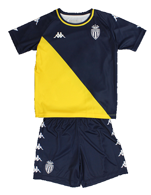 Kit infantil oficial Kappa Monaco 2020 2021 II Jogador